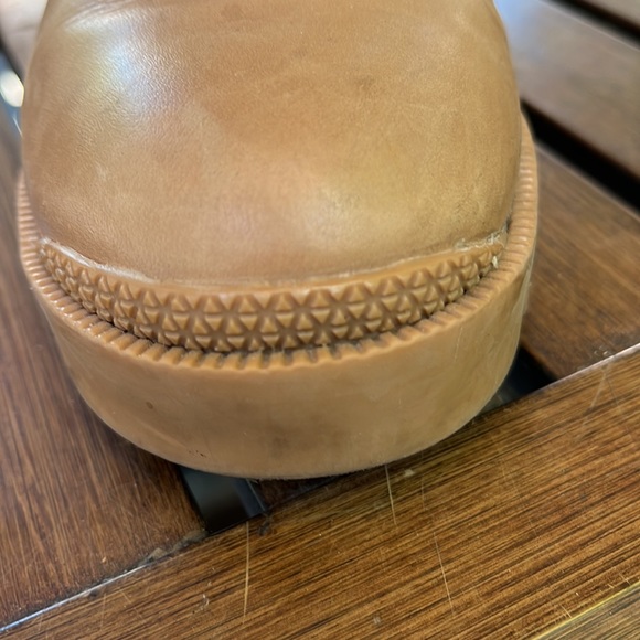 Aqua "Gilca" Block Heel Booties In Honey Beige - Picture 8 of 16